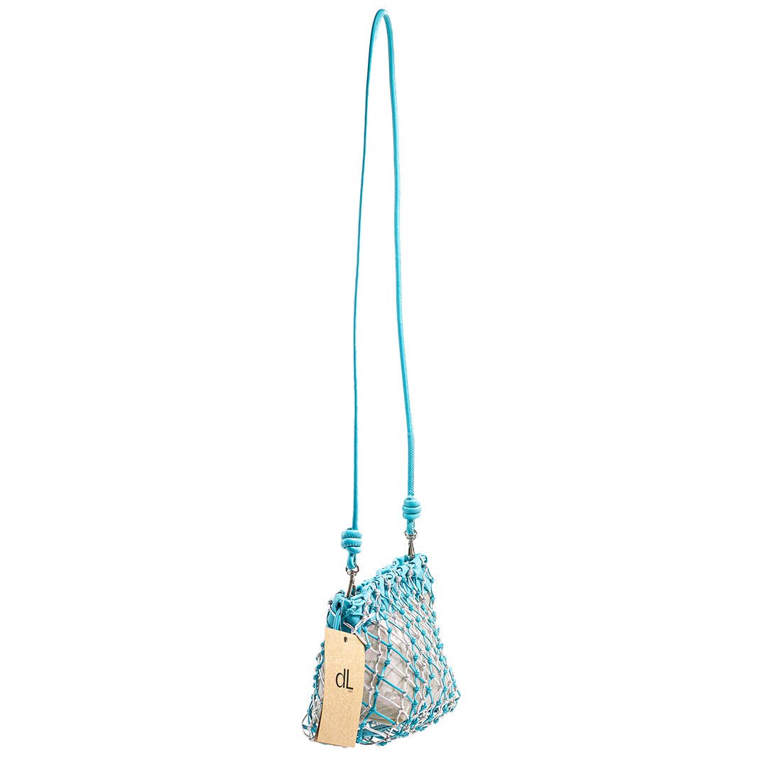 Bolsa Tramas de Couro Dive Blue e Prata P - DL STORE - 