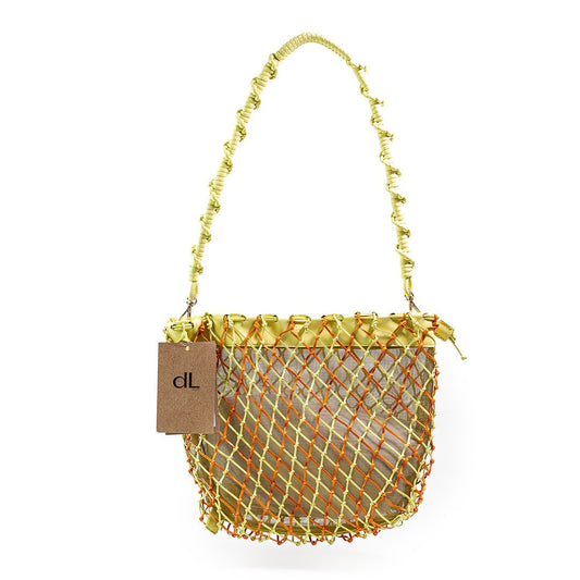 Bolsa Tramas de Couro Elfin Yellow e Sunset M - DL STORE - 