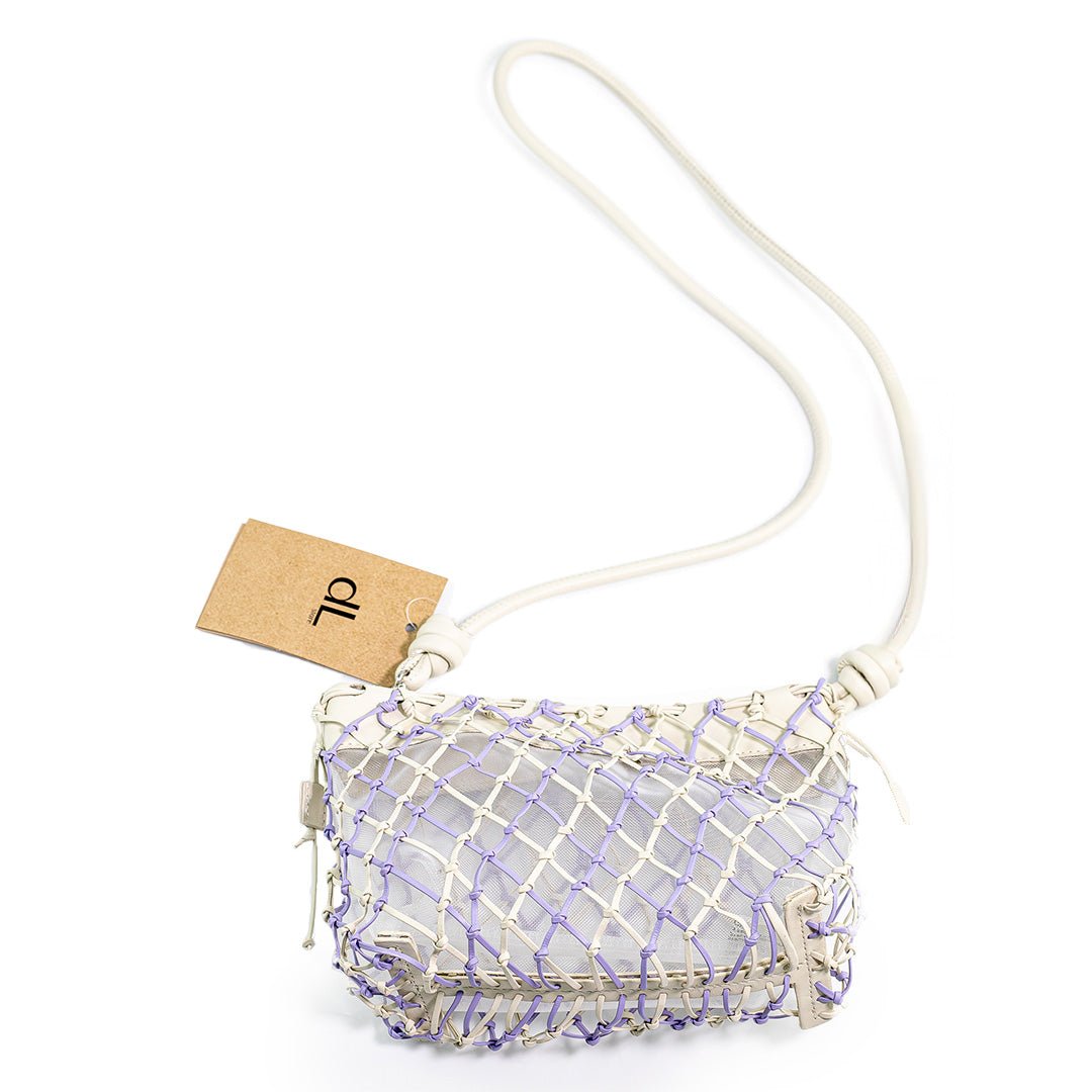 Bolsa Tramas de Couro Off White e Light Purple P - DL STORE - 