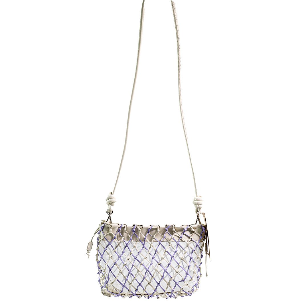 Bolsa Tramas de Couro Off White e Light Purple P - DL STORE - 