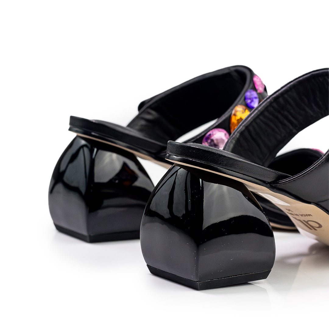 Sandália Mule Crystal Preto - DL STORE - PRETO