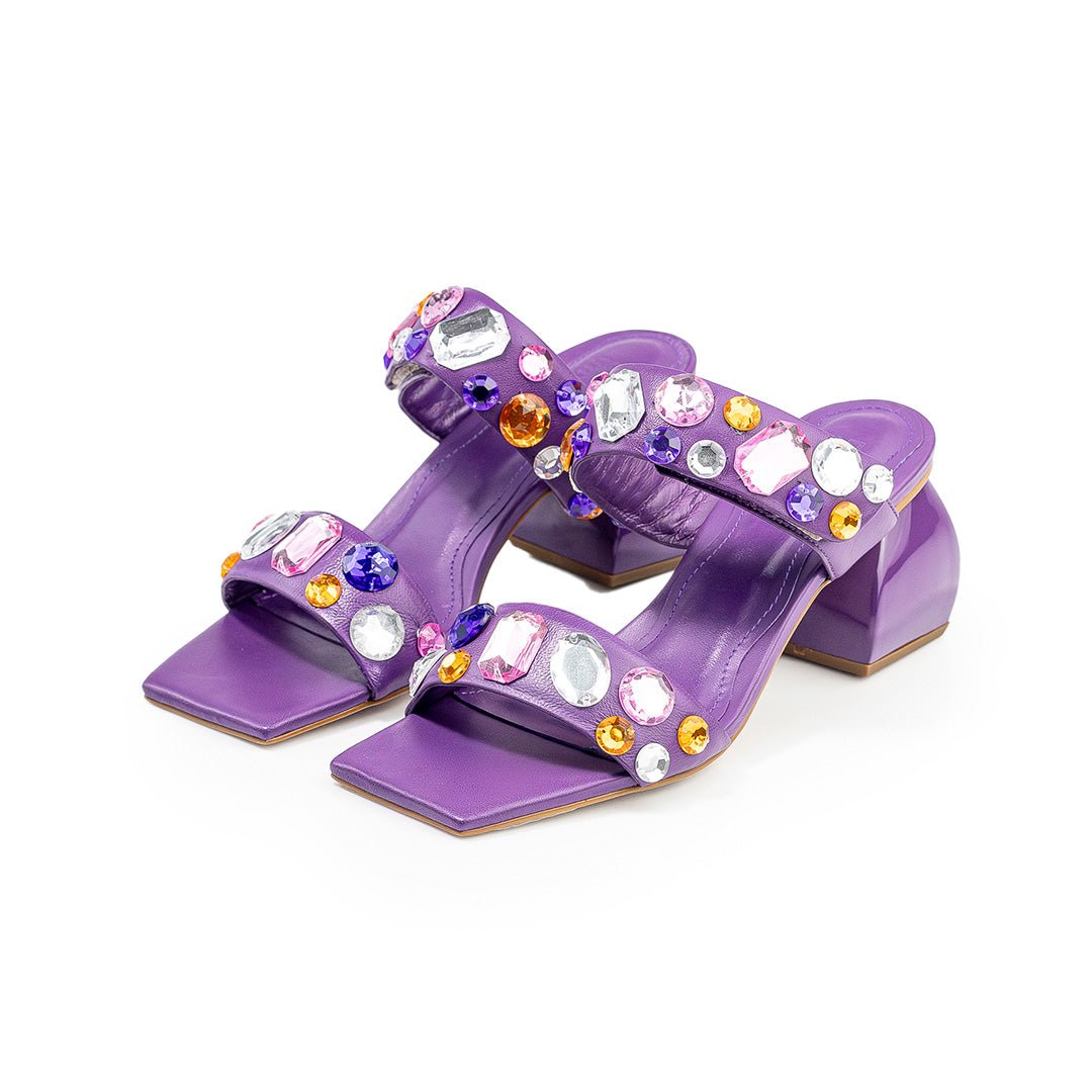 Sandália Mule Crystal Viola - DL STORE - VIOLA