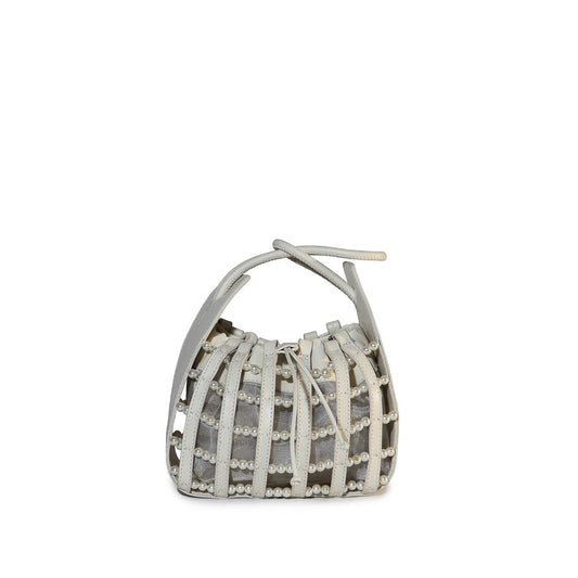 Bolsa Pearl Handle Prata - DL STORE - OFF WHITE / PRATA