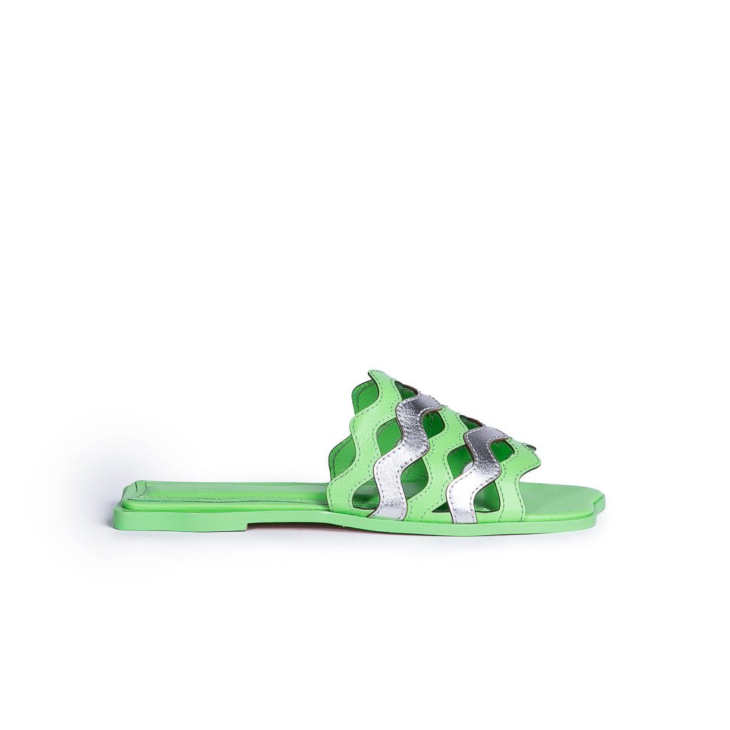 Sandália Flat Curves Summer Green & Prata - DL STORE - SUMMER GREEN/PRATA