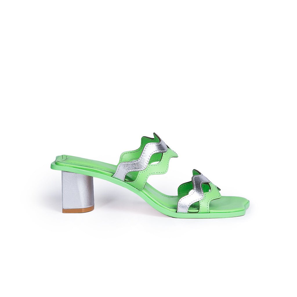 Sandália Mule Curves Summer Green - DL STORE - SUMMER GREEN/PRATA