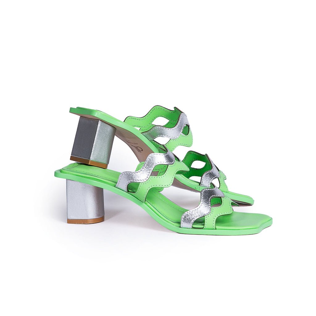 Sandália Mule Curves Summer Green - DL STORE - SUMMER GREEN/PRATA