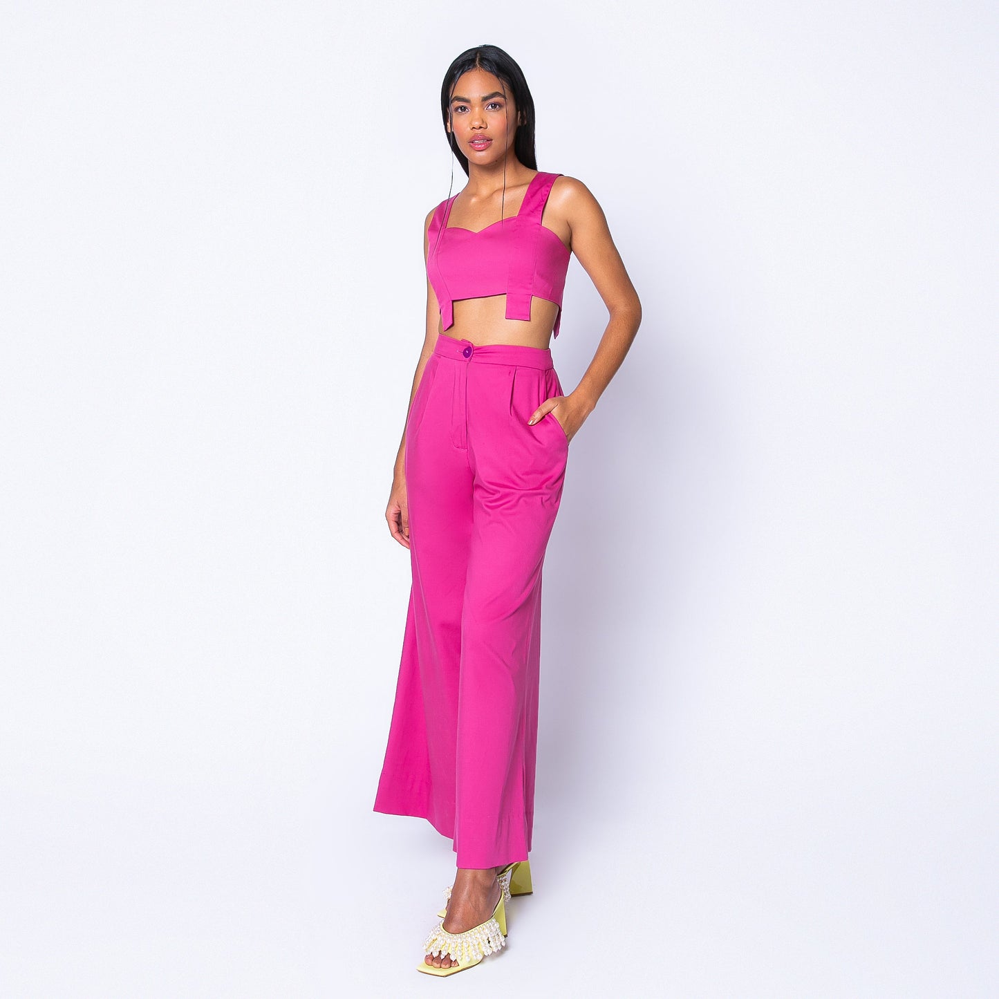 Top Cropped Alfaiataria Magenta - DL STORE - MAGENTA