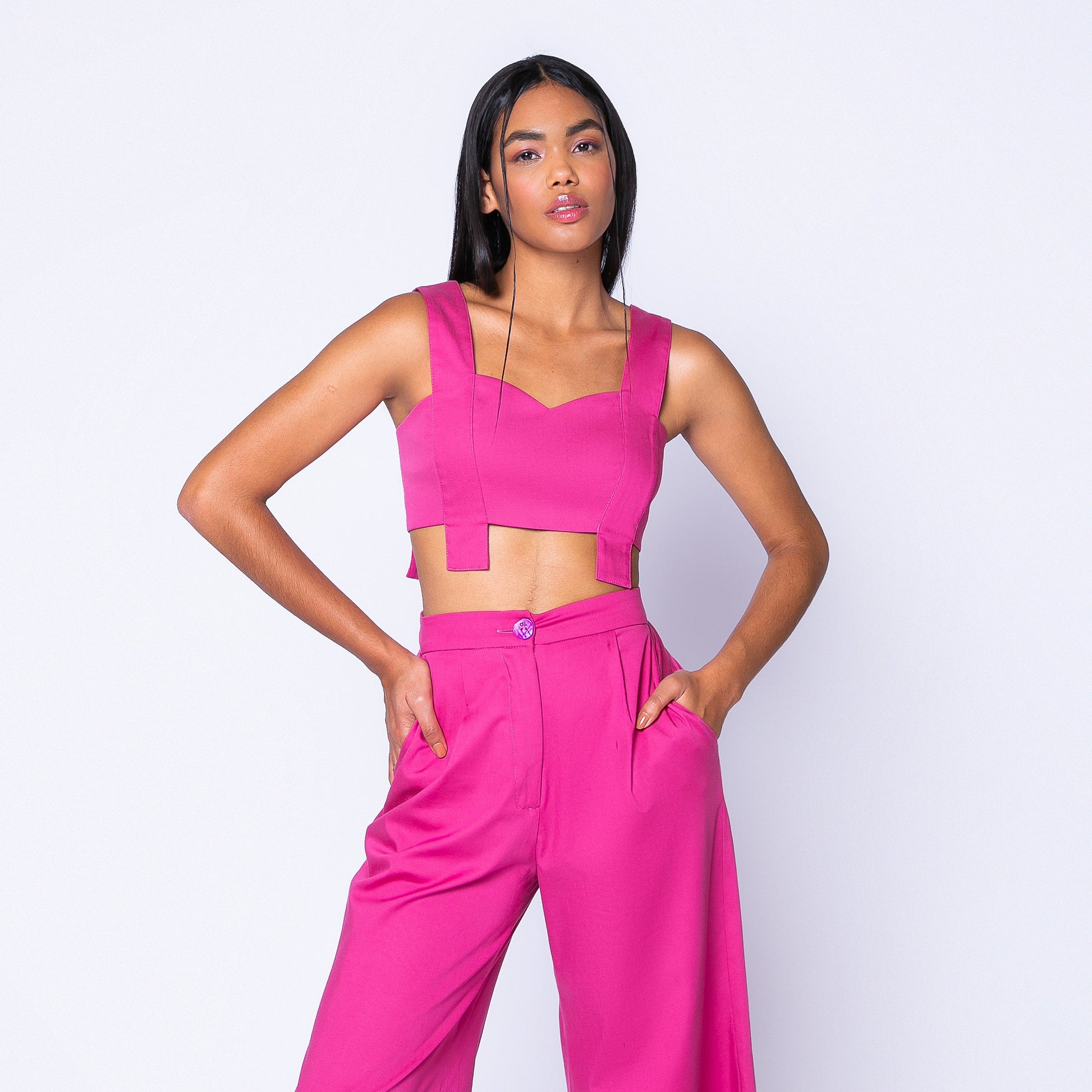 Top Cropped Alfaiataria Magenta - DL STORE - MAGENTA